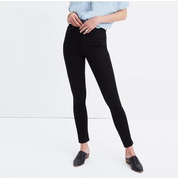 Madewell 9” high riser skinny skinny black jeans 25 - Picture 2 of 5